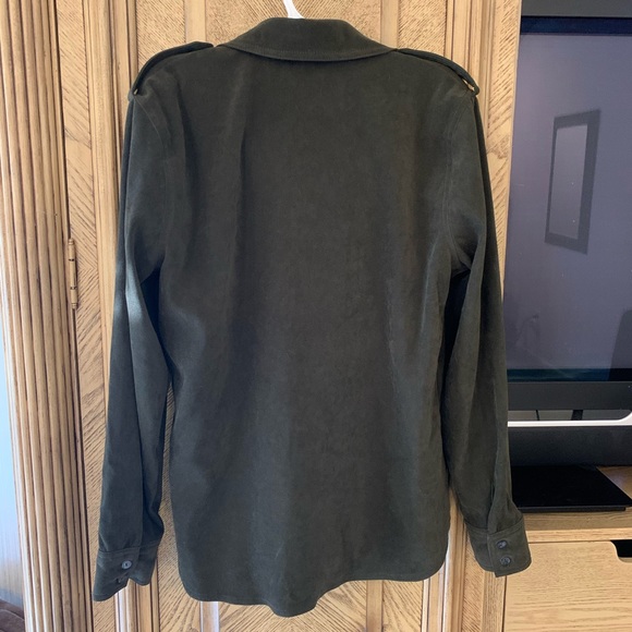 Sutton Studio for Bloomingdales Olive faux suede - Picture 4 of 8